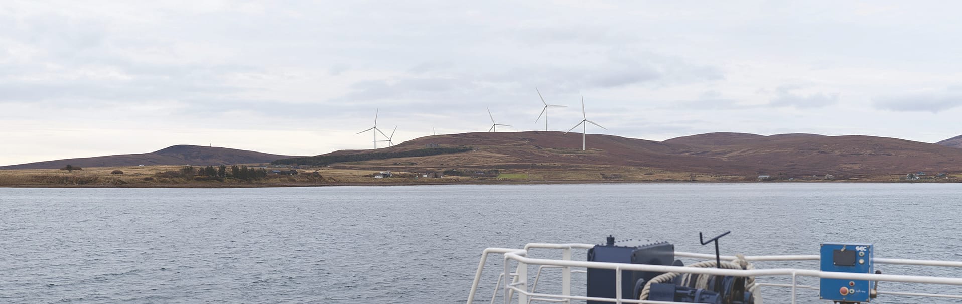 View from Houton to the Hoy Wind Farm.